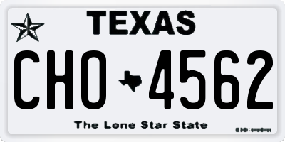 TX license plate CHO4562