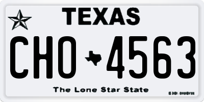 TX license plate CHO4563