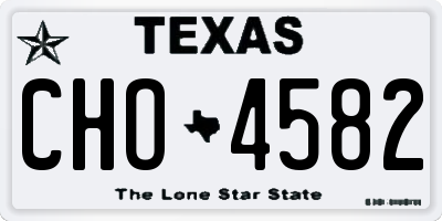 TX license plate CHO4582