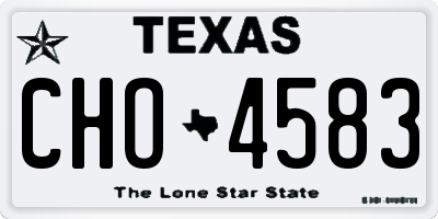 TX license plate CHO4583