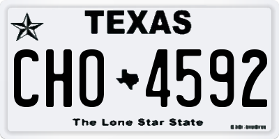 TX license plate CHO4592
