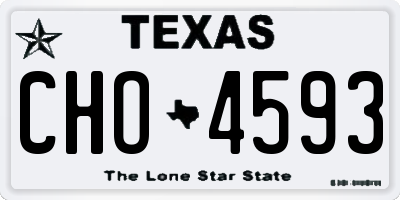 TX license plate CHO4593