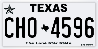 TX license plate CHO4596