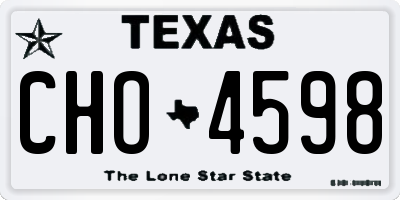 TX license plate CHO4598