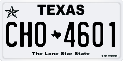 TX license plate CHO4601