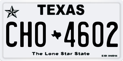 TX license plate CHO4602