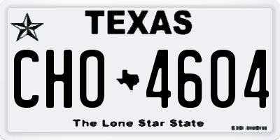 TX license plate CHO4604