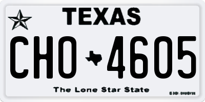 TX license plate CHO4605