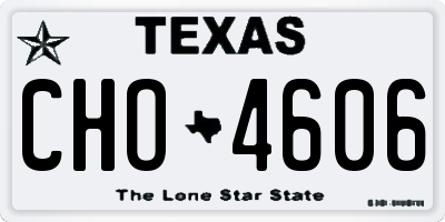 TX license plate CHO4606