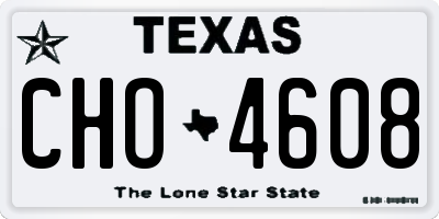 TX license plate CHO4608