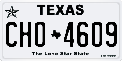 TX license plate CHO4609
