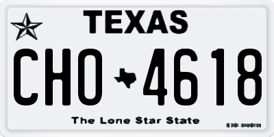TX license plate CHO4618