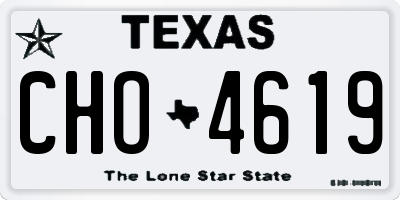 TX license plate CHO4619