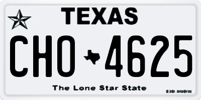 TX license plate CHO4625