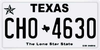 TX license plate CHO4630