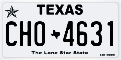 TX license plate CHO4631
