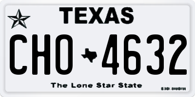 TX license plate CHO4632