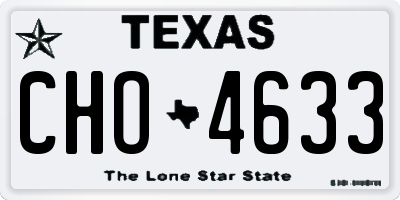TX license plate CHO4633
