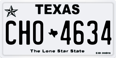 TX license plate CHO4634