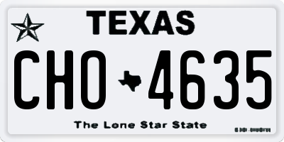 TX license plate CHO4635