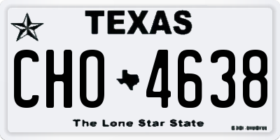 TX license plate CHO4638