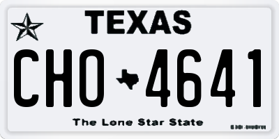 TX license plate CHO4641