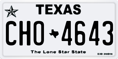 TX license plate CHO4643