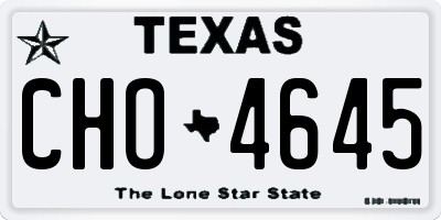 TX license plate CHO4645