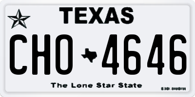 TX license plate CHO4646
