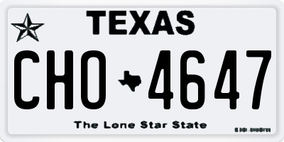 TX license plate CHO4647