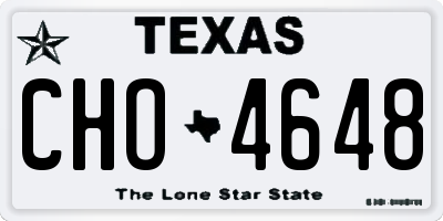TX license plate CHO4648