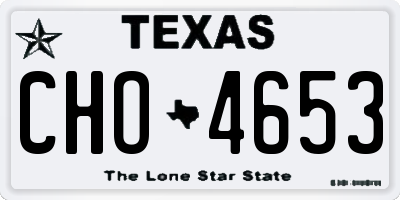 TX license plate CHO4653