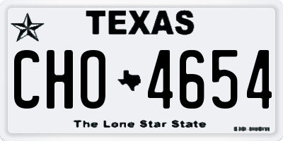 TX license plate CHO4654