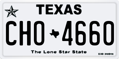 TX license plate CHO4660