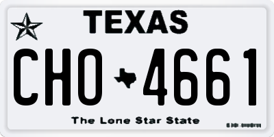 TX license plate CHO4661