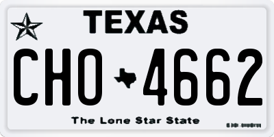 TX license plate CHO4662