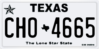 TX license plate CHO4665