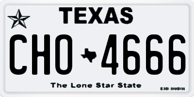 TX license plate CHO4666