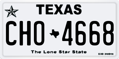 TX license plate CHO4668