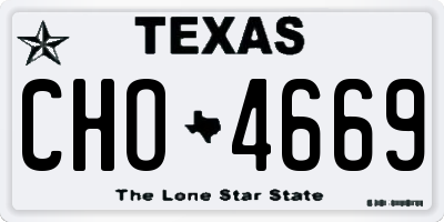 TX license plate CHO4669