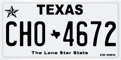 TX license plate CHO4672