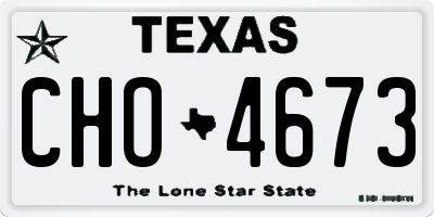 TX license plate CHO4673