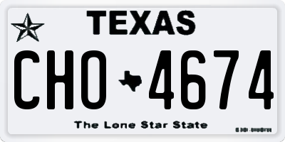 TX license plate CHO4674