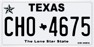TX license plate CHO4675