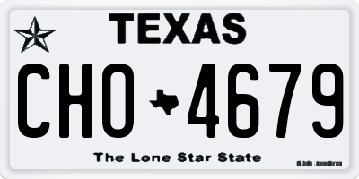 TX license plate CHO4679