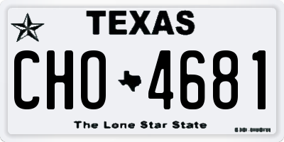 TX license plate CHO4681
