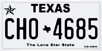 TX license plate CHO4685