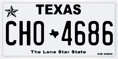 TX license plate CHO4686