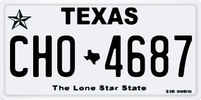 TX license plate CHO4687