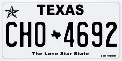 TX license plate CHO4692